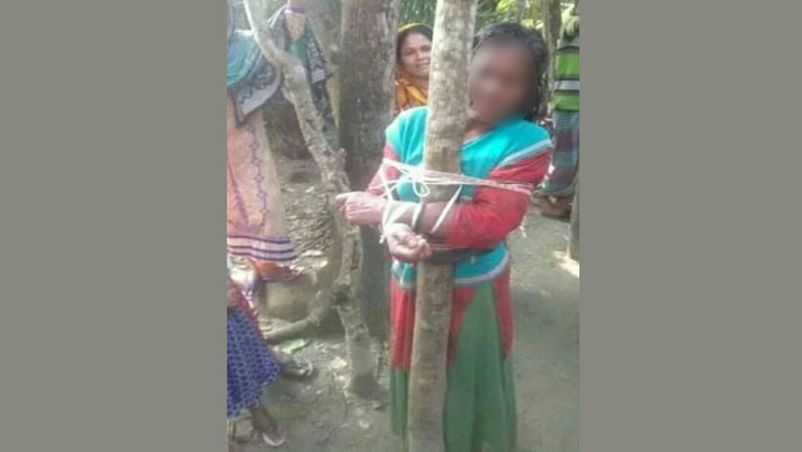 নারীকে গাছে বেঁধে নির্যাতন