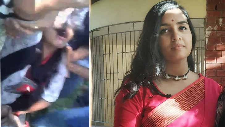 ছাত্রলীগকর্মীর লাথিতে মাটিতে লুটিয়ে পড়েন জাবি ছাত্রী মারিয়াম