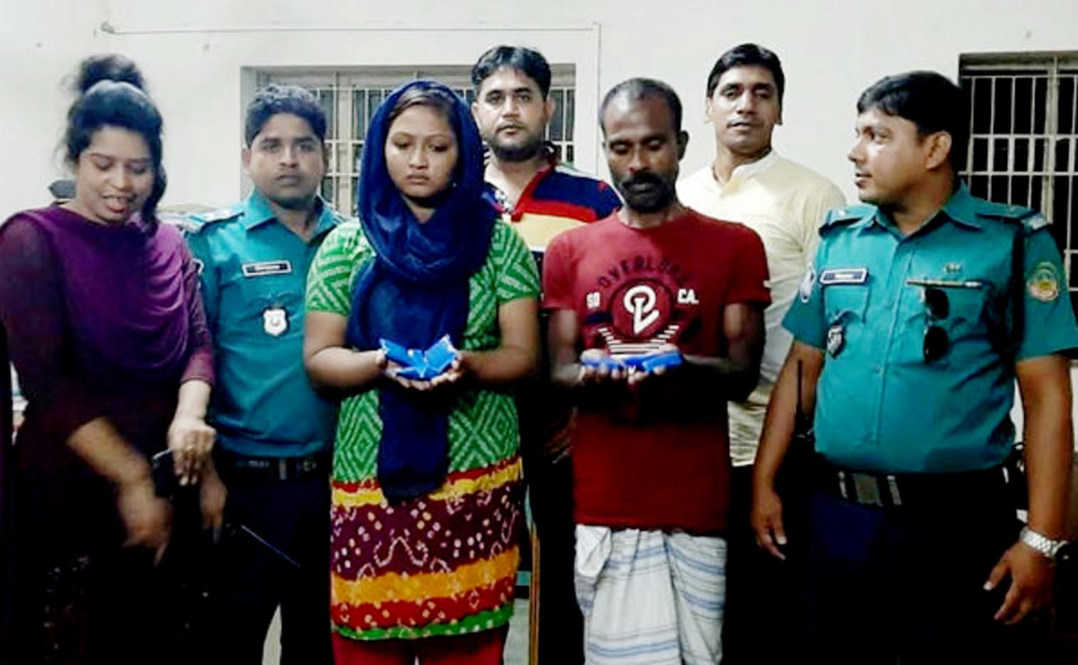 মাদক কারবারি সানু-মঙ্গলকে ইয়াবা ট্যাবলেট সহ গ্রেফতার