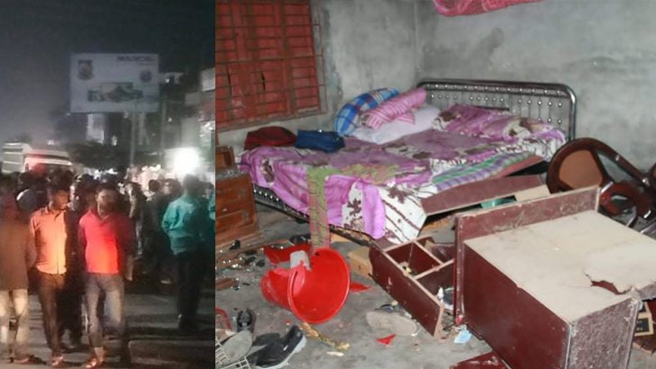 স্বামীসহ ছাত্রীকে মারধরঃ প্রতিবাদে ব‌রিশাল বিশ্ব‌বিদ‌্যালয় এলাকায় হামলাভাঙচুরলুটপা‌ট