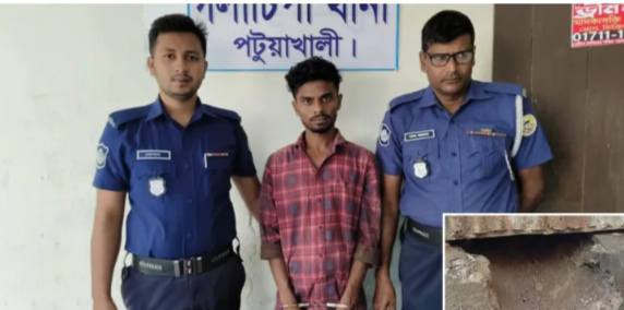 গলাচিপায় সিঁধ কেটে ঘর চুরি পুলিশি তৎপরতায় চোর আটক