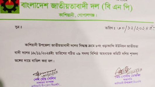 দলীয় শৃঙ্খলা ভঙ্গের দায়ে ইউনিয়ন বিএনপি’র আহবায়ক কমিটি বাতিল