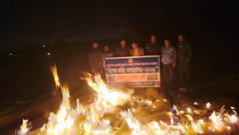 গলাচিপায় অবৈধ বেহুন্দী জাল জব্দ