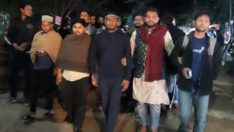 মেঘমল্লার বসুর লাল সন্ত্রাসের ঘোষণার প্রতিবাদে  বশেমুরবিপ্রবিতে বিক্ষোভ মিছিল!