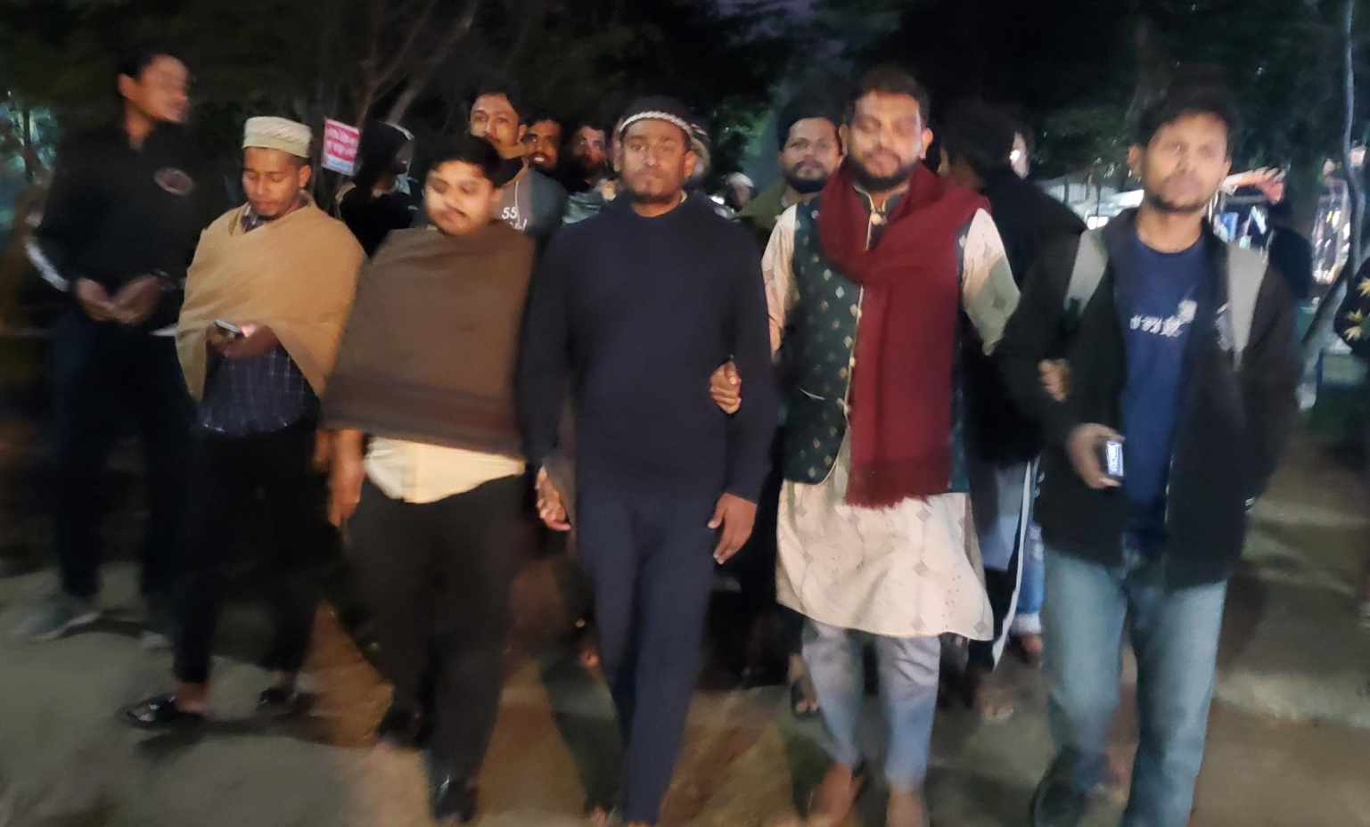 মেঘমল্লার বসুর লাল সন্ত্রাসের ঘোষণার প্রতিবাদে  বশেমুরবিপ্রবিতে বিক্ষোভ মিছিল!