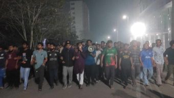 কুয়েটে শিক্ষার্থীদের উপর হামলা ও মহানবী (সাঃ) কে কটুক্তির প্রতিবাদে যবিপ্রবি শিক্ষার্থীদের বিক্ষোভ-মিছিল
