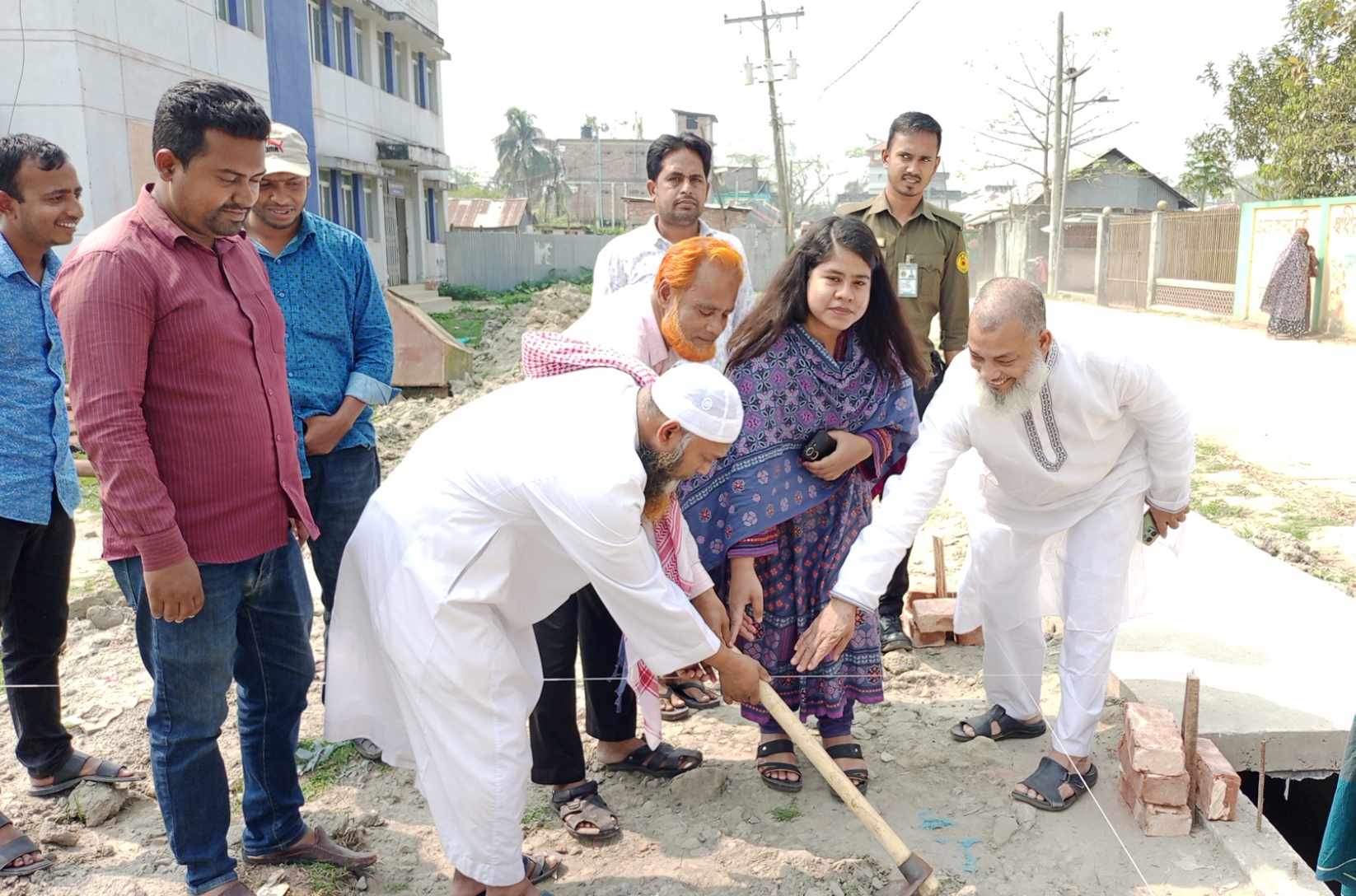 বামনা ঈদগাঁহ মাঠের কাজের শুভ উদ্বোধন
