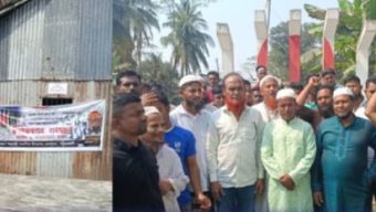 প্রভাতফেরিতে ‘জয় বাংলা, জয় বঙ্গবন্ধু’ ব্যানার, বিএনপি নেতাদের বিক্ষোভ