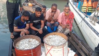 মেঘনায় জাটকা অভিযানে হামলা  : ৫ জন আটক