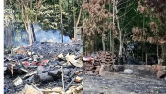 আগুনে পুরে সর্বস্য হারিয়ে খোলা আকাশের নিচে দুই পরিবার