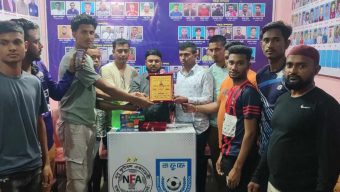ওসমানীনগর উপজেলা প্রেসক্লাবের সাধারণ সম্পাদকে সম্মাননা