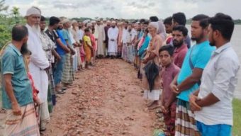 কলাগাছিয়া ইউনিয়নের লোহালিয়া নদীর রামনাবাদ ভেরিবাদ ও নদী ভাঙ্গা কবলিত এলাকা রক্ষায় জিও ব্যাগ এর মাধ্যমে কাজের উদ্বোধন