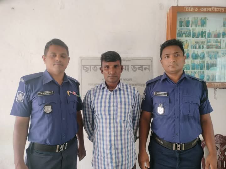 ছাতকে ঝিগলী গ্রামের  গ্রেফতারী পরোয়ানা ভুক্ত  আসামী গ্রেফতার