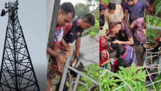 নিখোঁজের ১৭ ঘণ্টা মোবাইল টাওয়ারের চূড়া থেকে কিশোরী উদ্ধার
